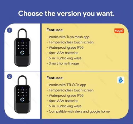 WiFiキーロックボックス 壁に設置された屋外 IP65 防水 木のドアとアプリ接続