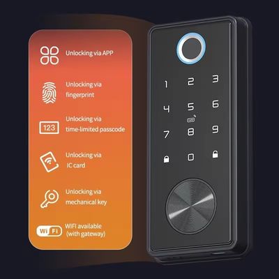 シルバー亜鉛合金 指紋ドアロック ホームオフィスWiFi トゥイアネットワーク対応