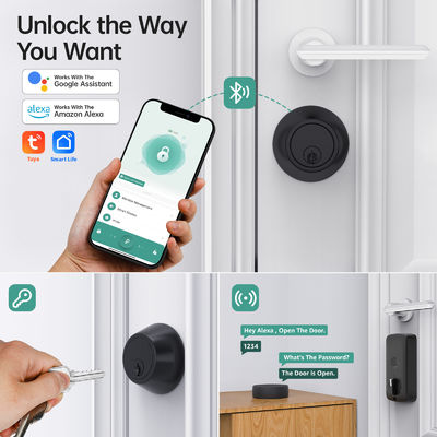 TTlock Entry Keypad Bluetooth制御キャビネットロック アルミガラス 木のドア