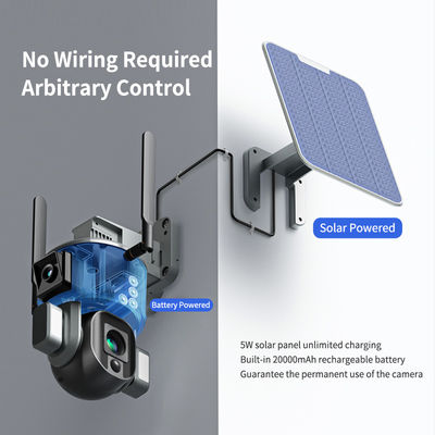 無線WIFI監視 双 4K 太陽光カメラ 10X 光学ズームとナイトビジョン