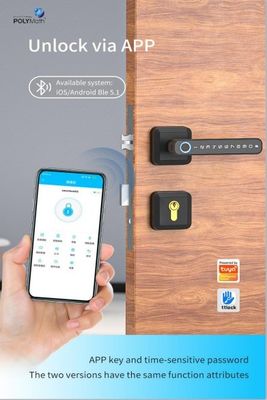 木のドア指紋 パスワード スマートロック デジタルコード ワイヤレス接続