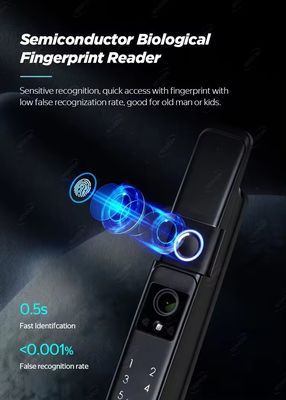 木製ドアのデジタルスマートロック 3D顔認識 TUYA アプリ 防水 IP64 Wifi