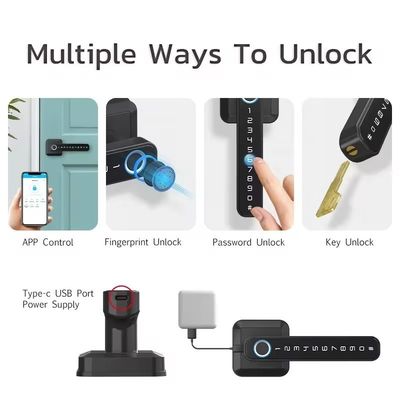 メモリーカード データ格納 木製ドア用 スマートロック IP66 防水 指紋Wifi