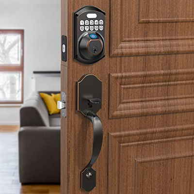競争力のあるホーム ツヤ 電動指紋 鍵なし ドアハンドル スマートライフ ロック ドアセット