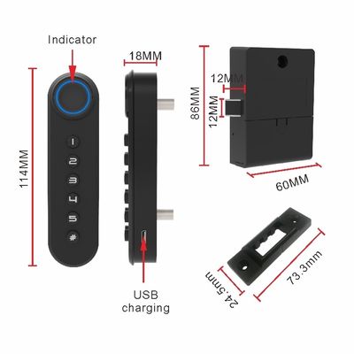 オフィスドラワーロック 数値キーボード スマートキャビネットロック 指紋Bluetoothネットワーク