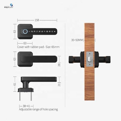 WiFiアプリ スマートドア 電子ロック 指紋ハンドル 防水 ツヤ TTロック