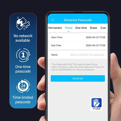 POLYMATH TT アプリ ツールのドアのロックのためのシリンダースマートフロントドアロック APP 指紋ロック解錠方法