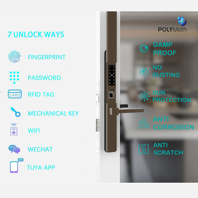 デジタルキーレス 防水 ツヤWiFiアプリ スマートドアロック バイオメトリック指紋ハンドル