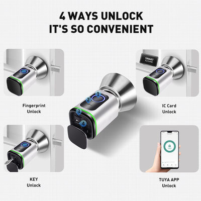 ブラックシルバー パスコード TUYA APP デッドボルト ドアロック Wifi ネットワークリーダー サイズ 42*42mm