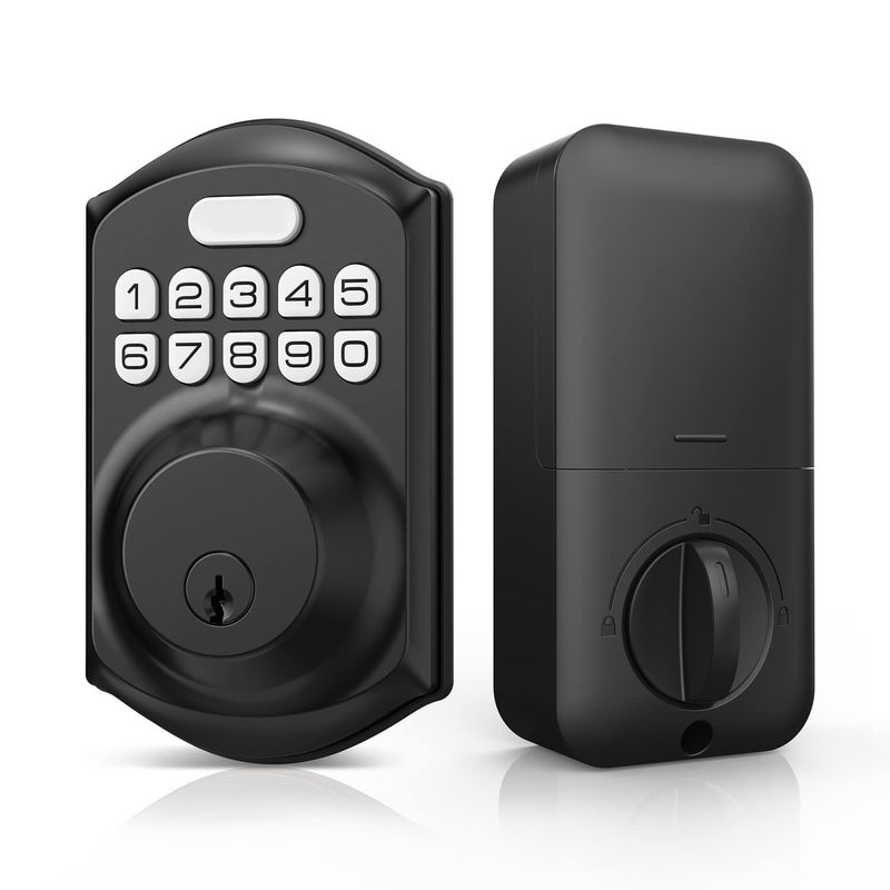 鍵なし入力 指紋 ドアロック トゥヤ スマートメモリーカード データ格納オプション グレー